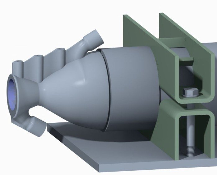 Nozzle installed on test stand